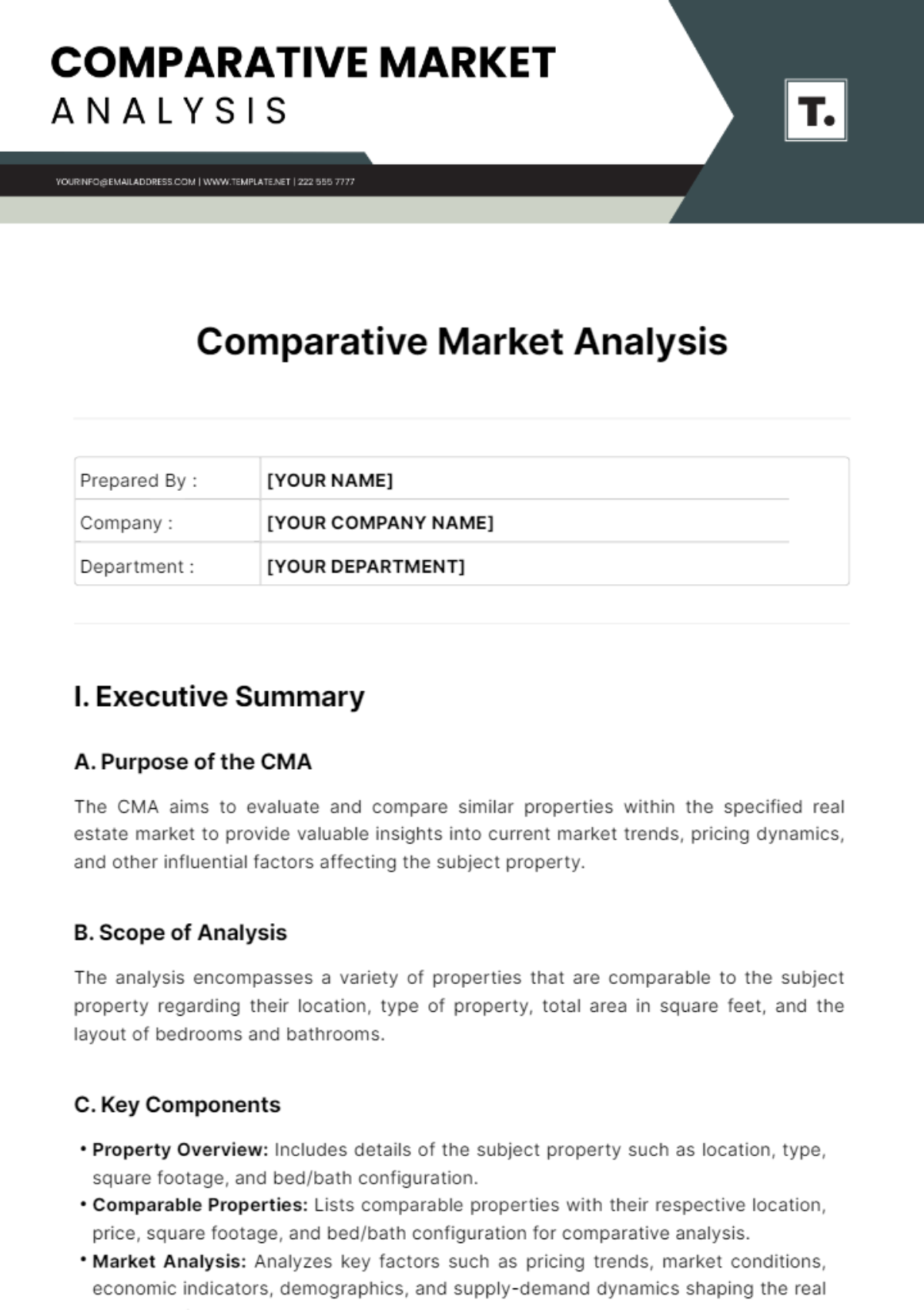 Comparative Market Analysis Template