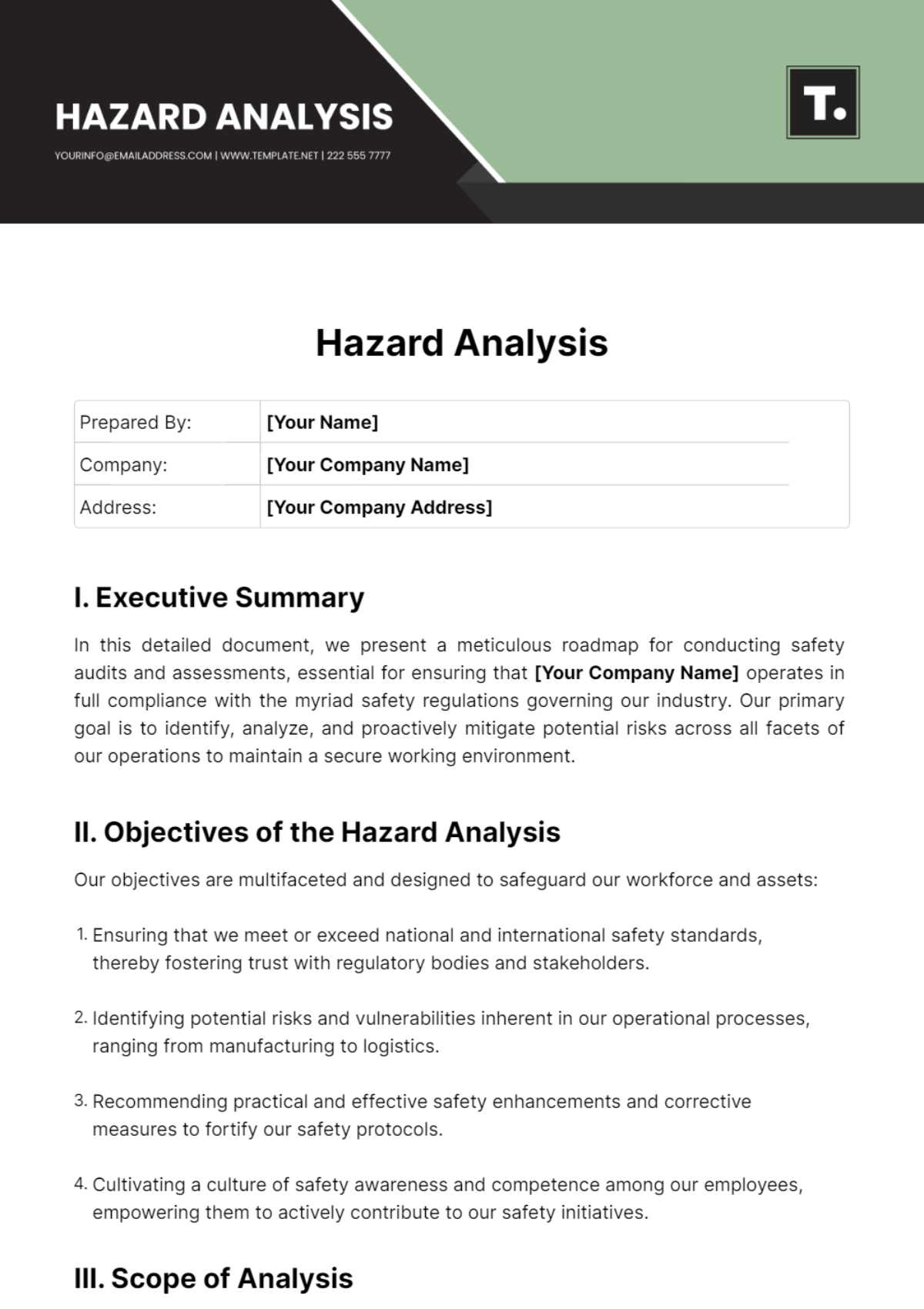 Hazard Analysis Template - Edit Online & Download