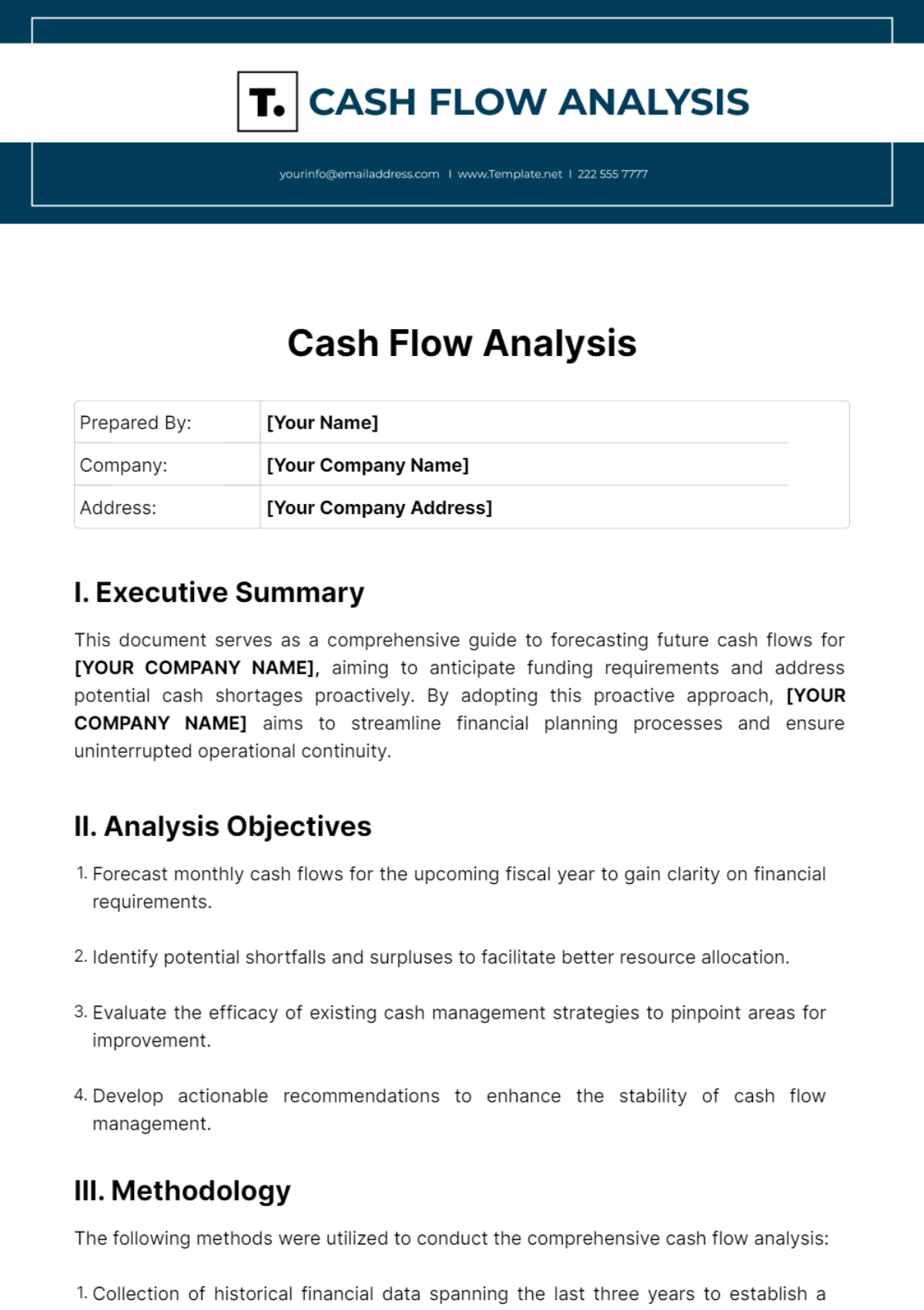 Cash Flow Analysis Template - Edit Online & Download