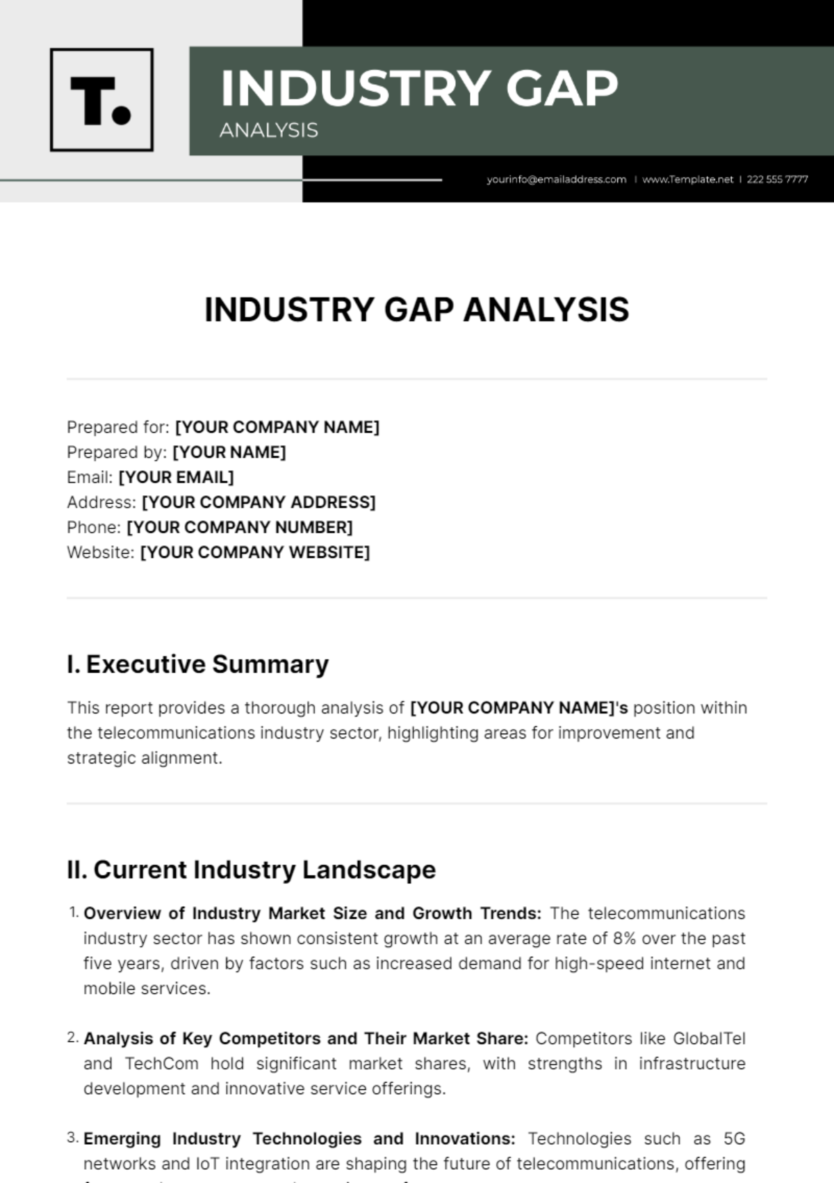 Industry Gap Analysis Template - Edit Online & Download