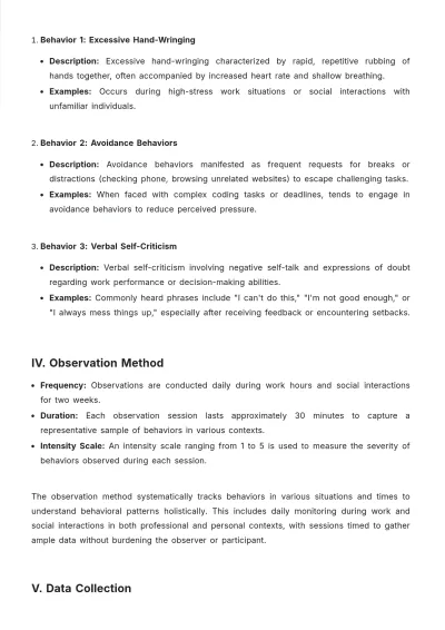Free Behavior Datasheet Template to Edit Online