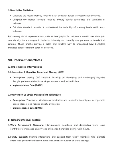 Free Behavior Datasheet Template to Edit Online