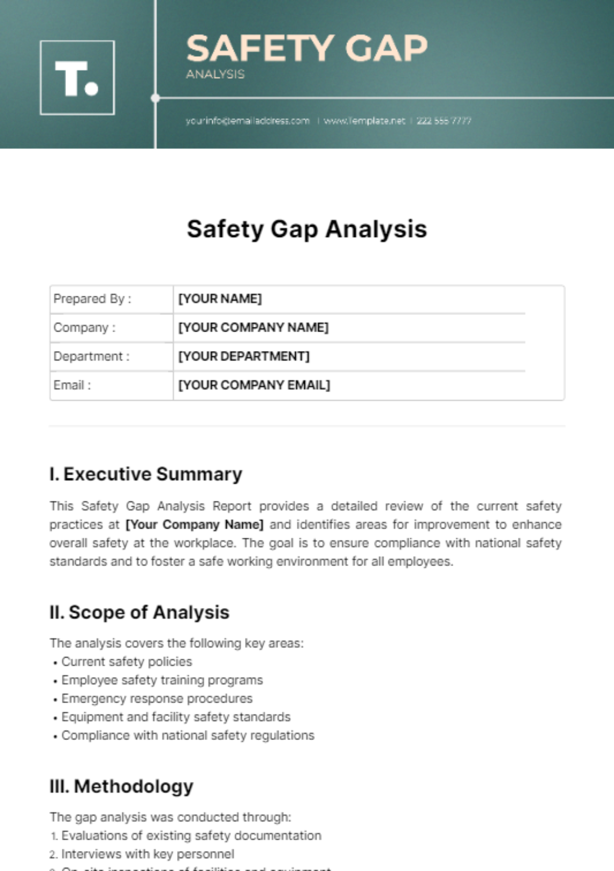 Safety Gap Analysis Template - Edit Online & Download