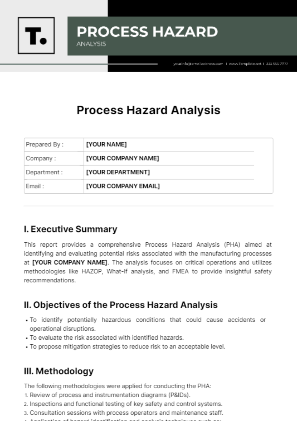 Process Hazard Analysis Template - Edit Online & Download