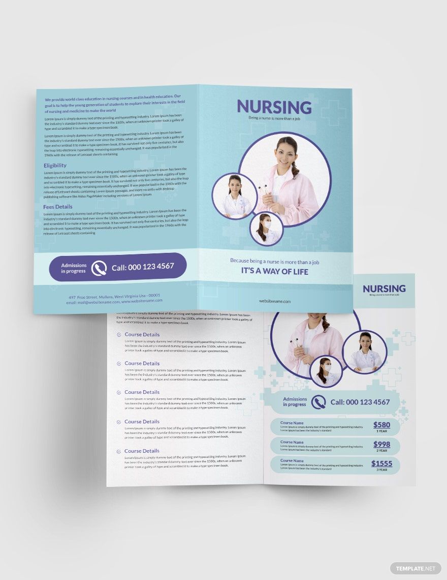 Nursing Bi-Fold Brochure Template