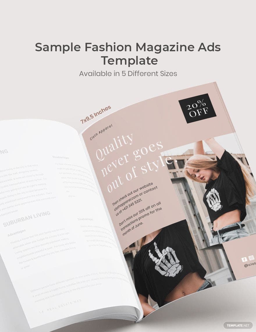 Sample Fashion Magazine Ads Template