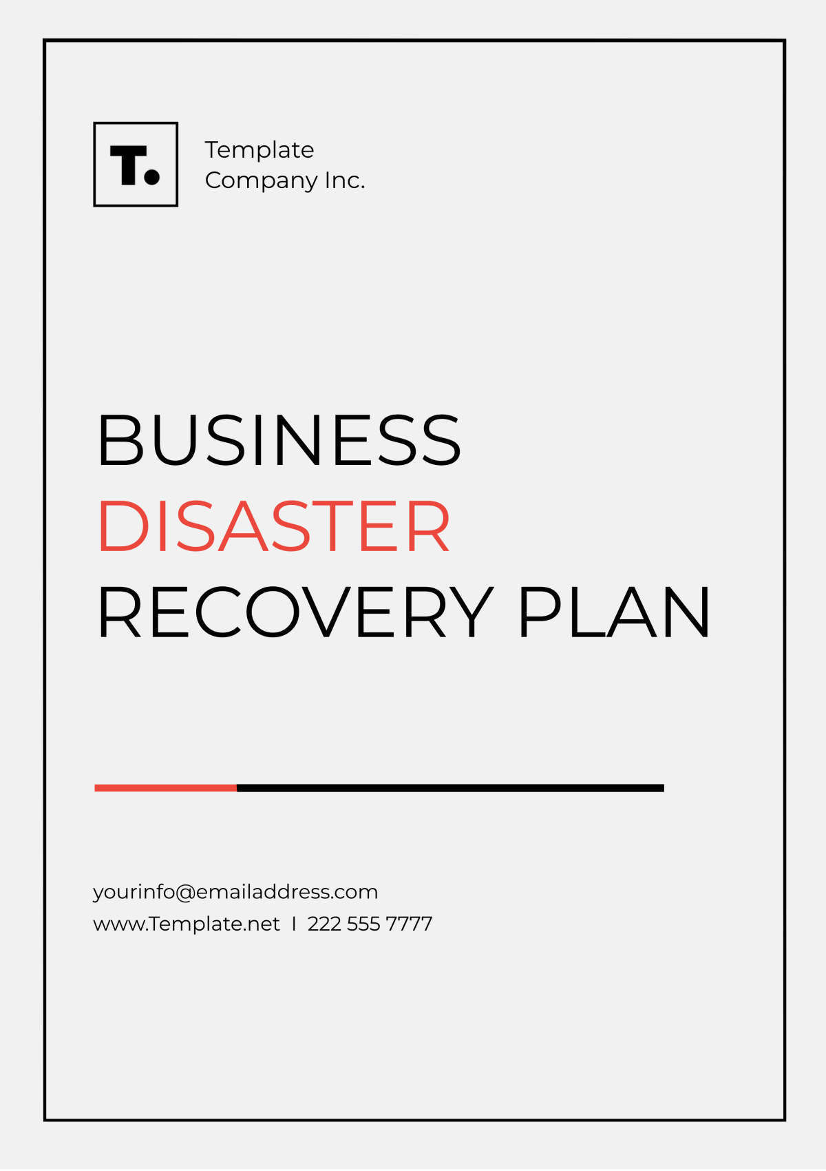 Business Disaster Recovery Plan Template - Edit Online & Download