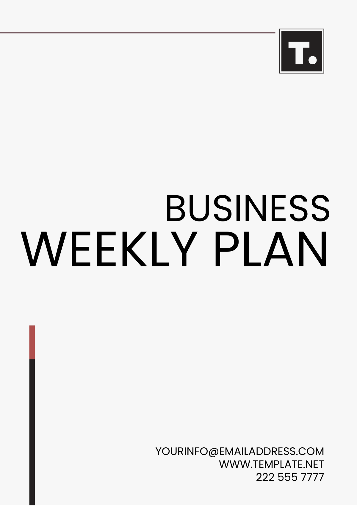 Business Weekly Plan Template Edit Online Download Example