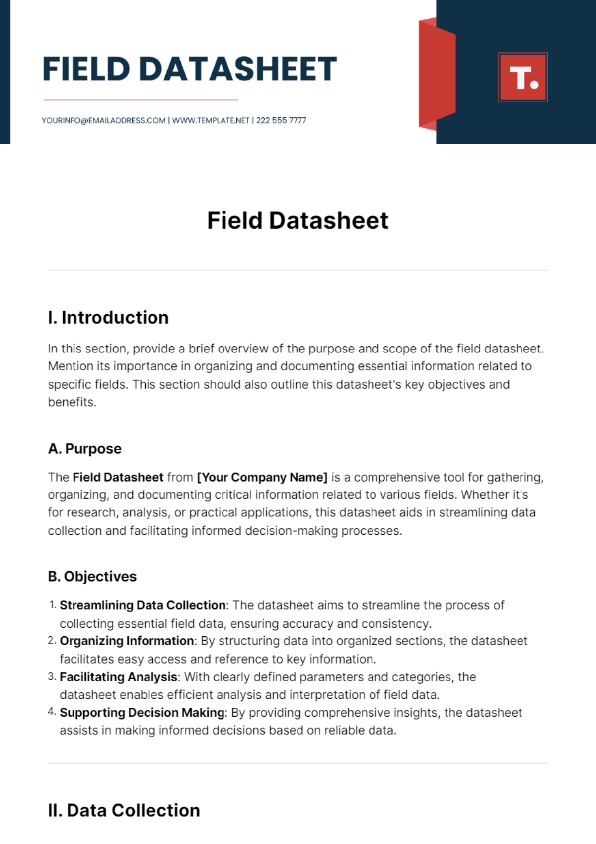 Field Datasheet Template - Edit Online & Download