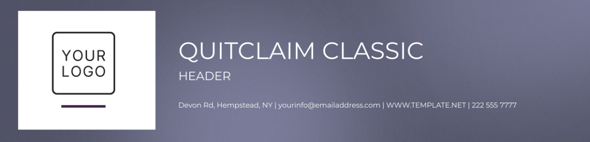 Quitclaim Classic Header Template - Edit Online & Download