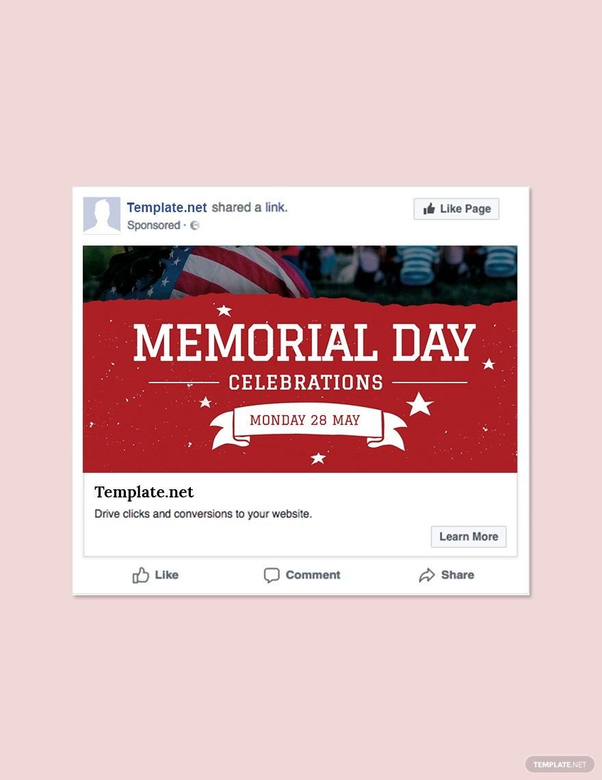 Memorial Day Facebook Post Template