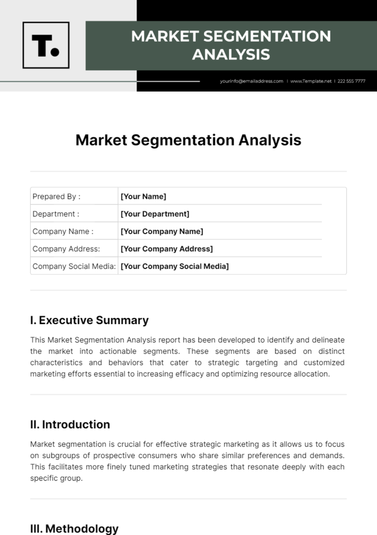 Market Segmentation Analysis Template - Edit Online & Download