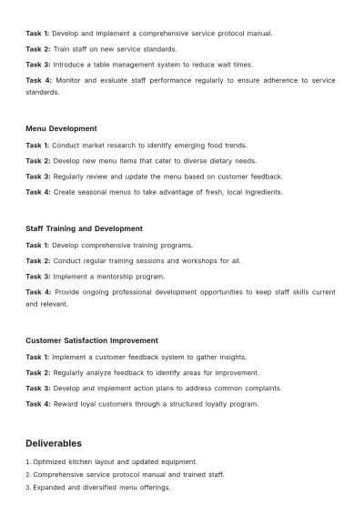 Free Restaurant Statement of Work Template to Edit Online