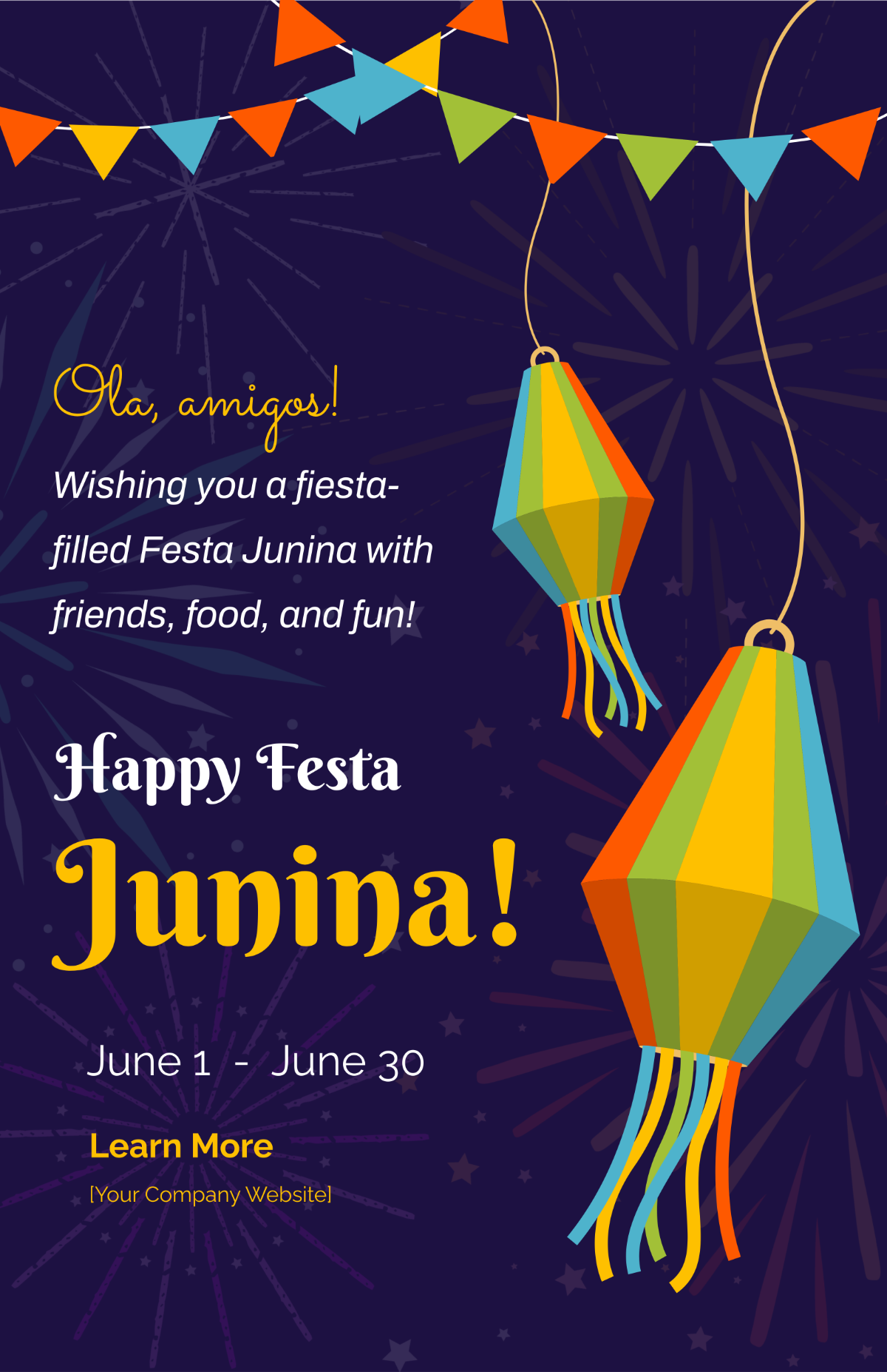 Free Happy Festa Junina Poster Template