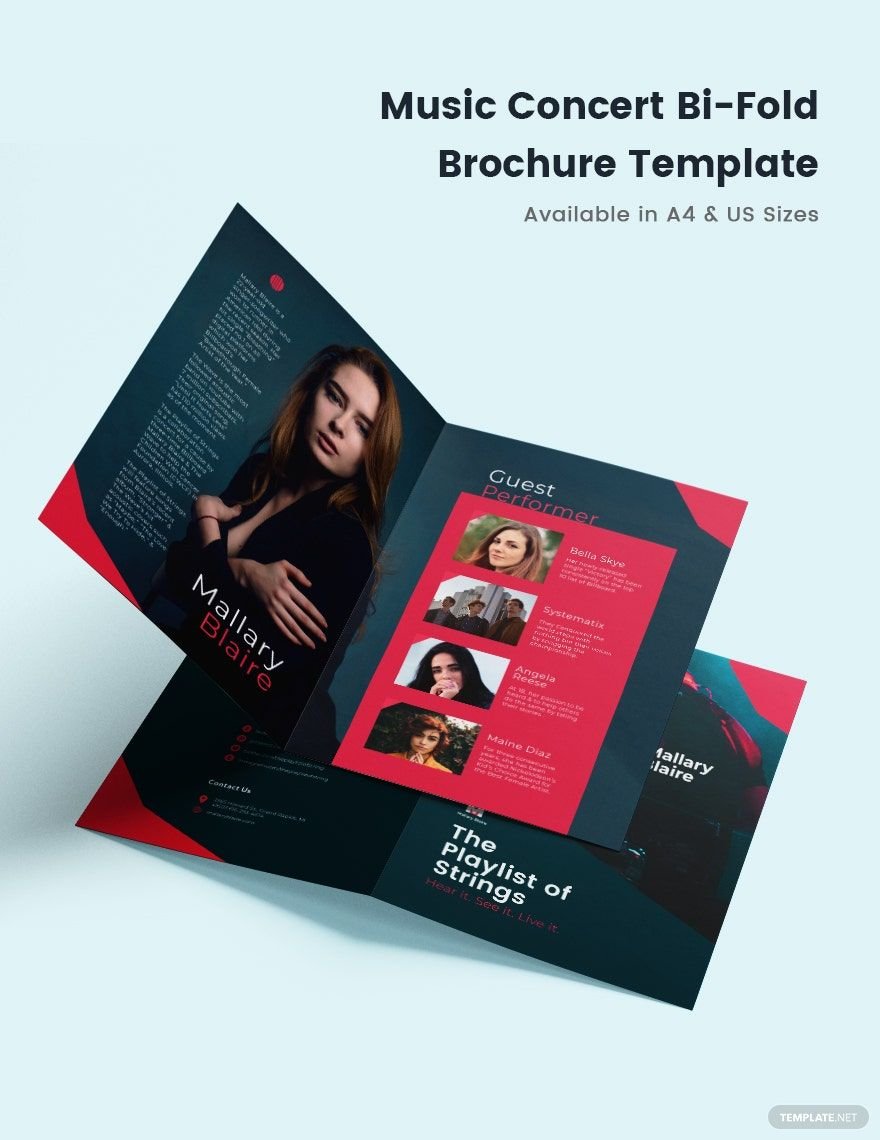 Music Concert Bi-Fold Brochure Template