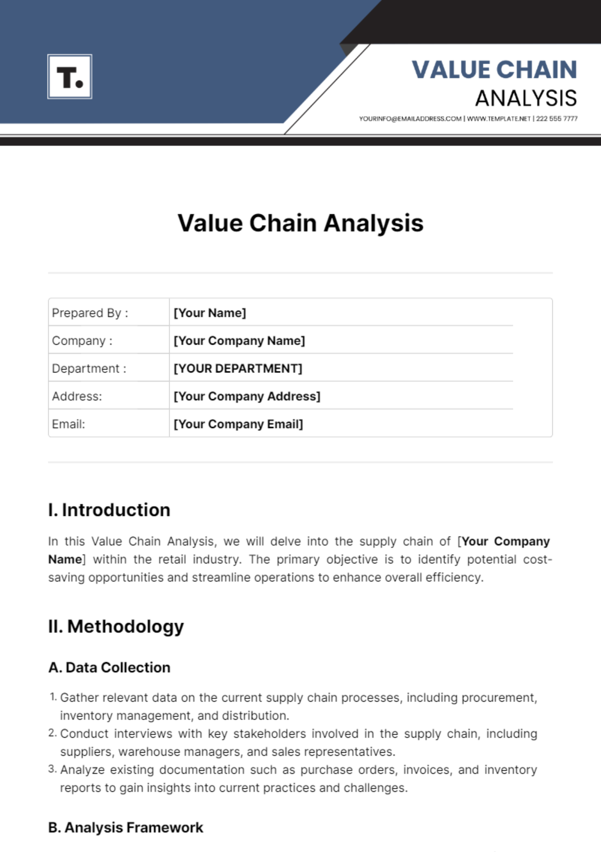 Free Value Chain Analysis Template