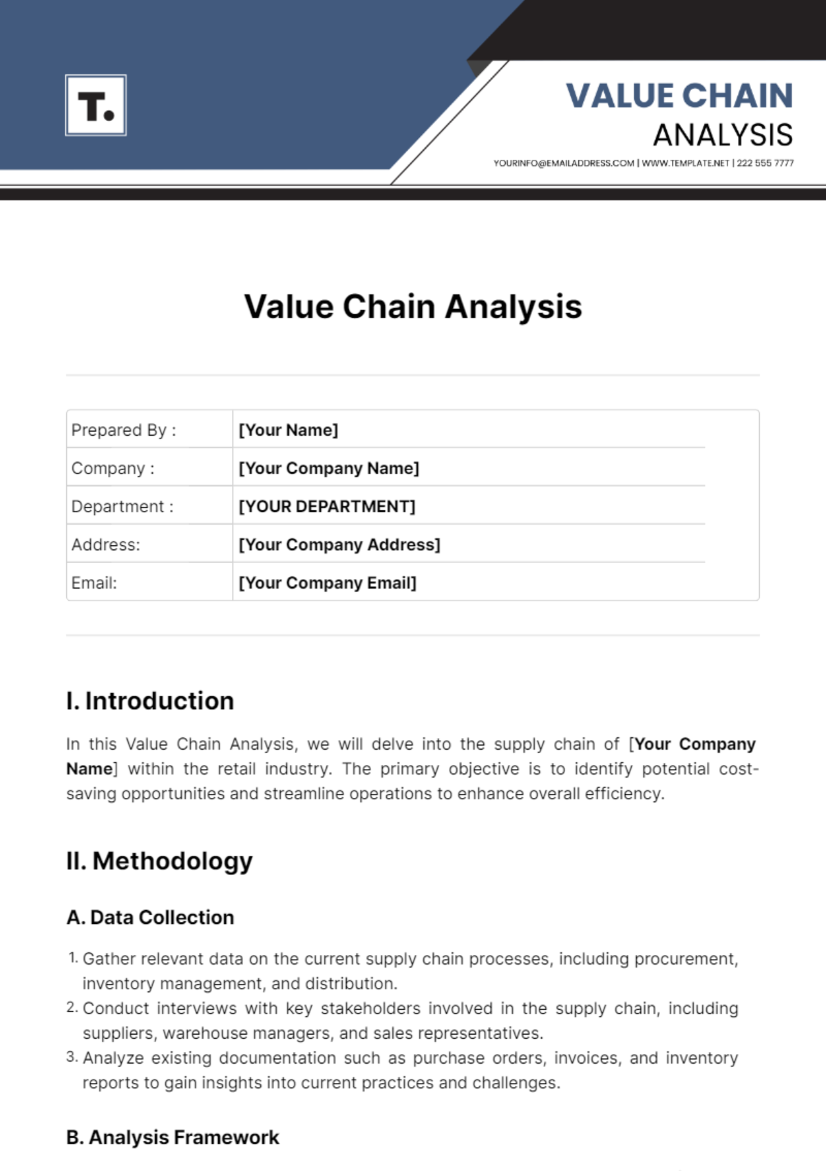 Value Chain Analysis Template - Edit Online & Download