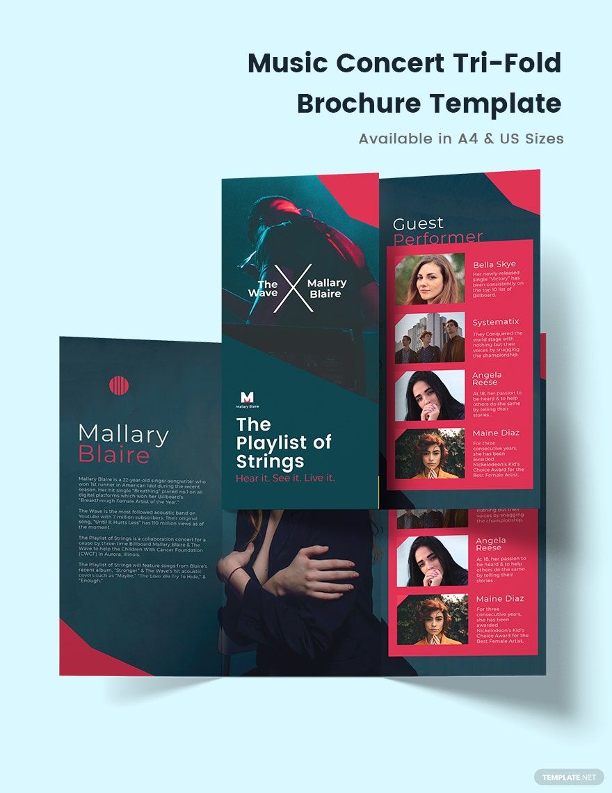 Music Concert Tri-Fold Brochure Template