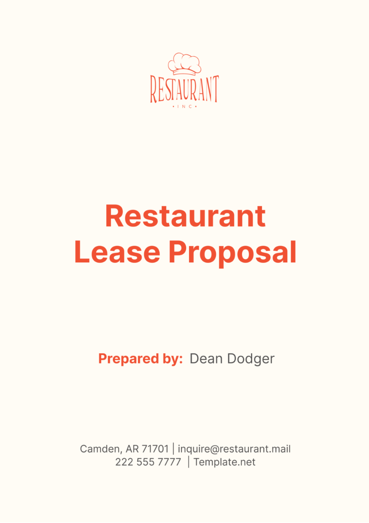 Restaurant Lease Proposal Template - Edit Online & Download