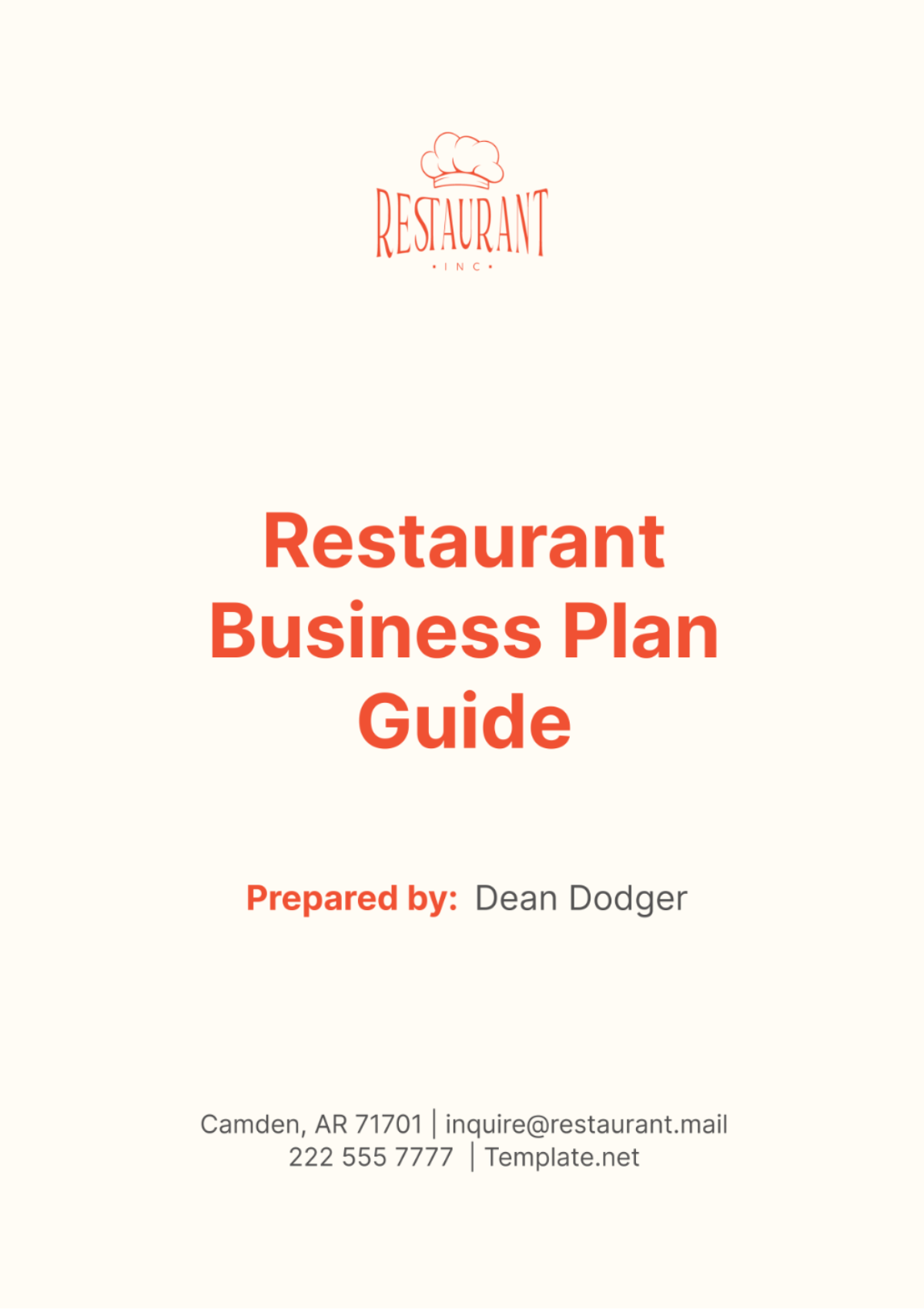 Restaurant Business Plan Guide Template - Edit Online & Download