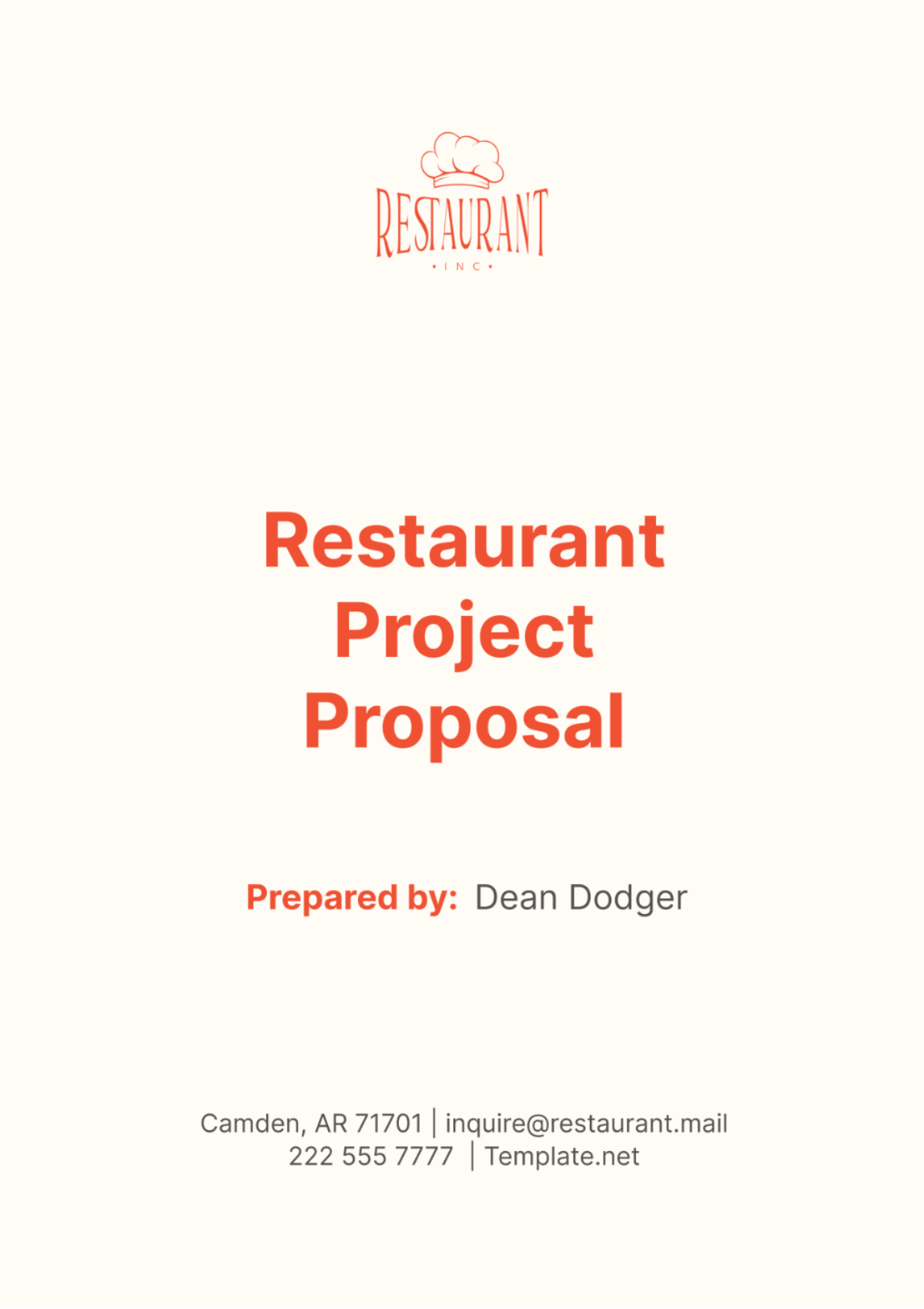 Restaurant Project Proposal Template - Edit Online & Download