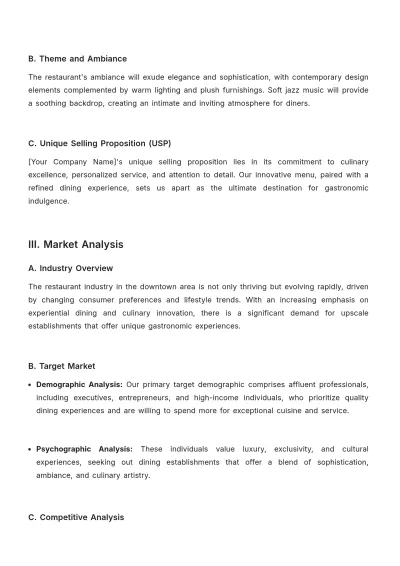 Free Restaurant Project Proposal Template to Edit Online