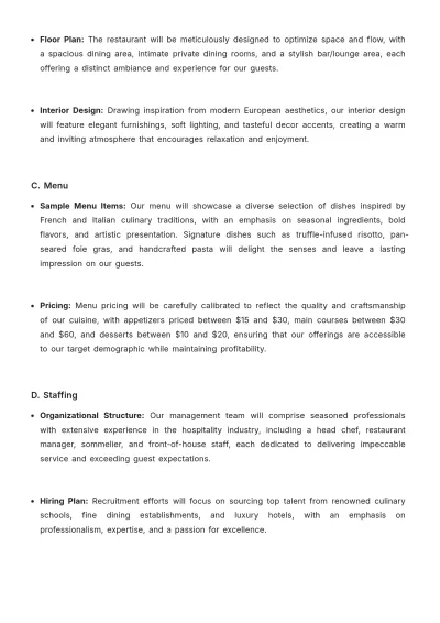 Free Restaurant Project Proposal Template to Edit Online