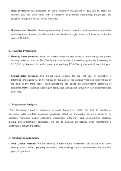 Free Restaurant Project Proposal Template to Edit Online