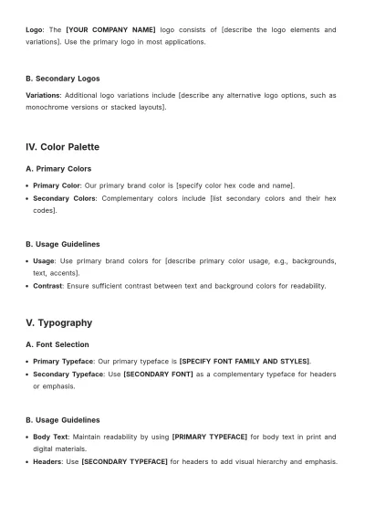 Free Brand Guide Template to Edit Online