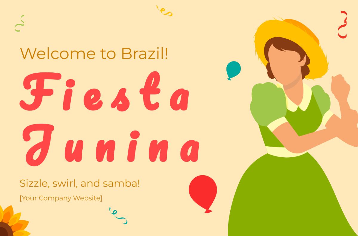 Free Festa Junina Celebration Banner Template