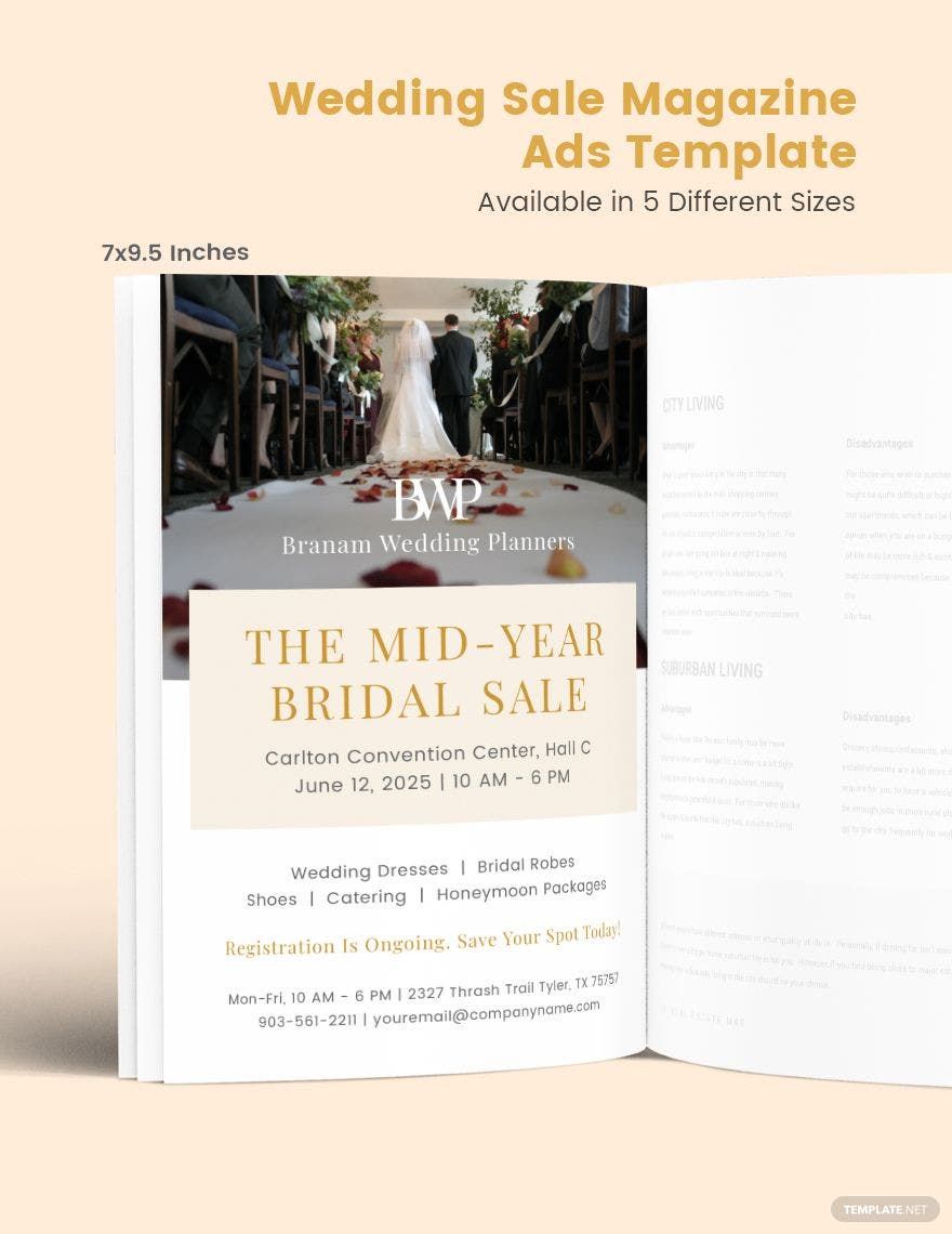 Wedding Sale Magazine Ads Template