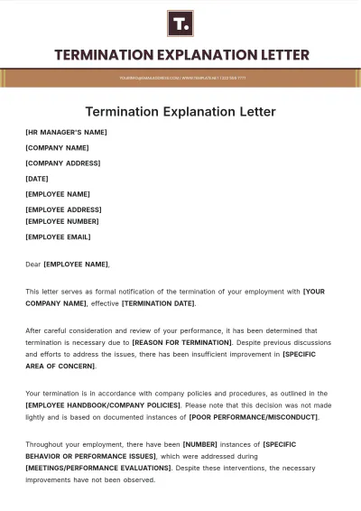 Free Termination Explanation Letter Template to Edit Online