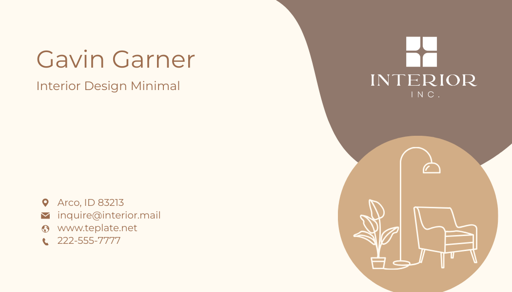 Interior Design Minimal Business Card