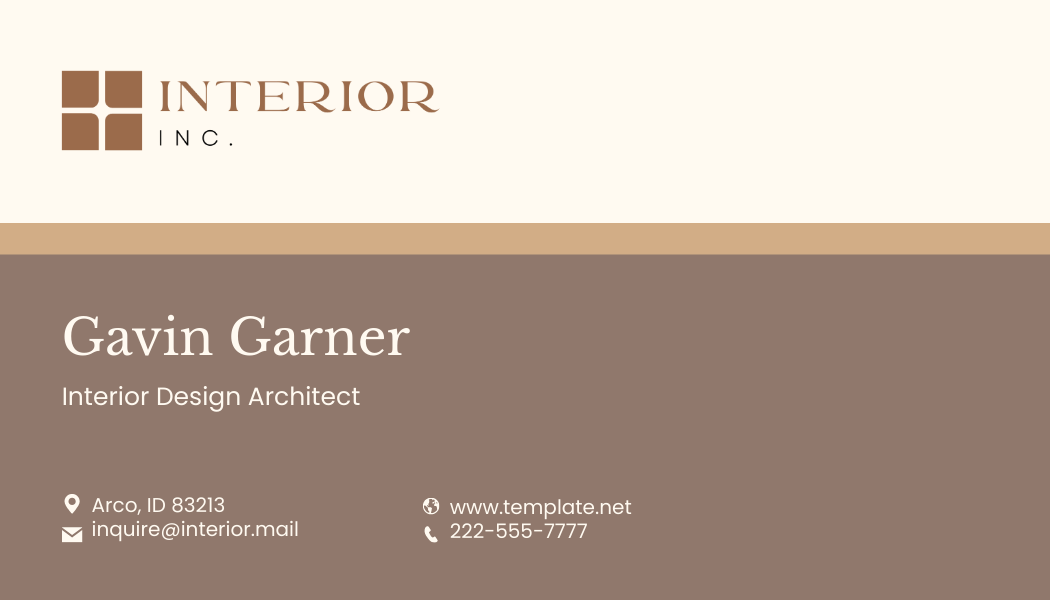 Interior Design Architect Business Card