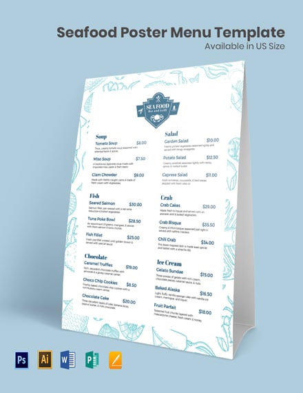 Seafood Restaurant Menu Template: Download 1 462  MenusWord Microsoft