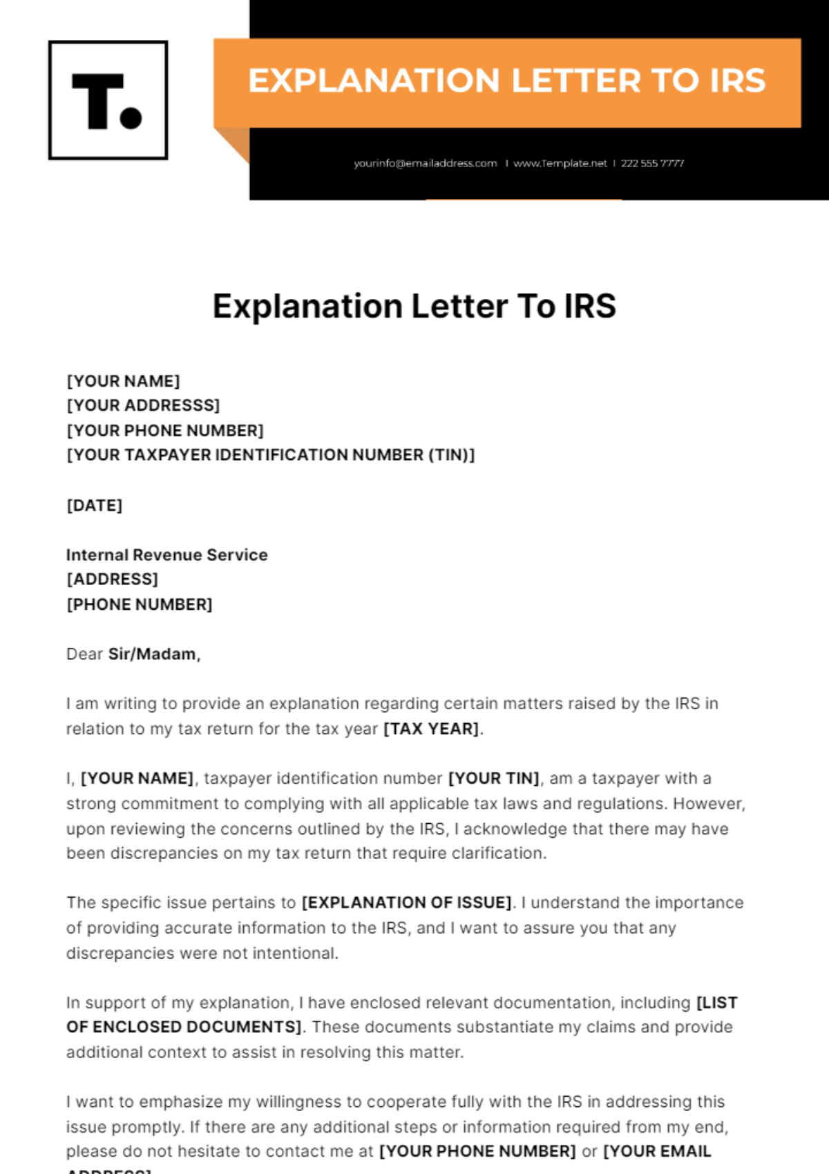 Irs Letter Format Infoupdate