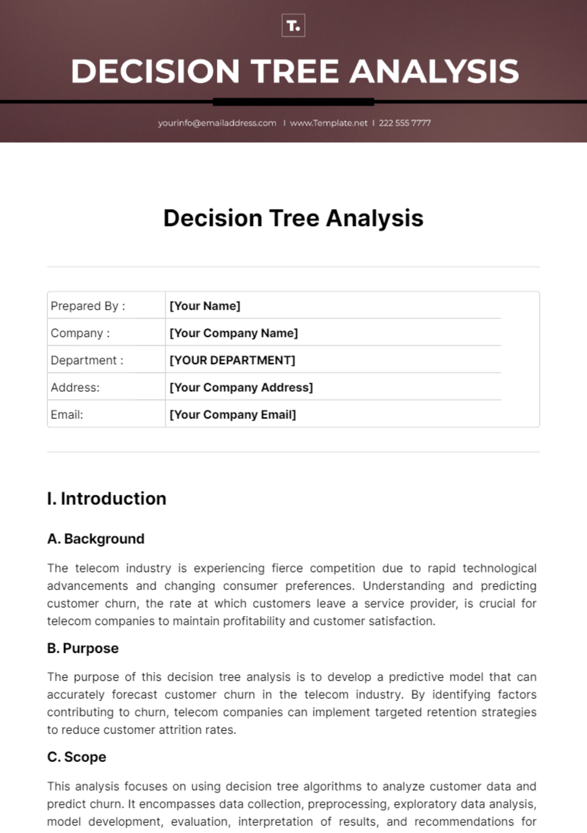 Free Decision Tree Analysis Template