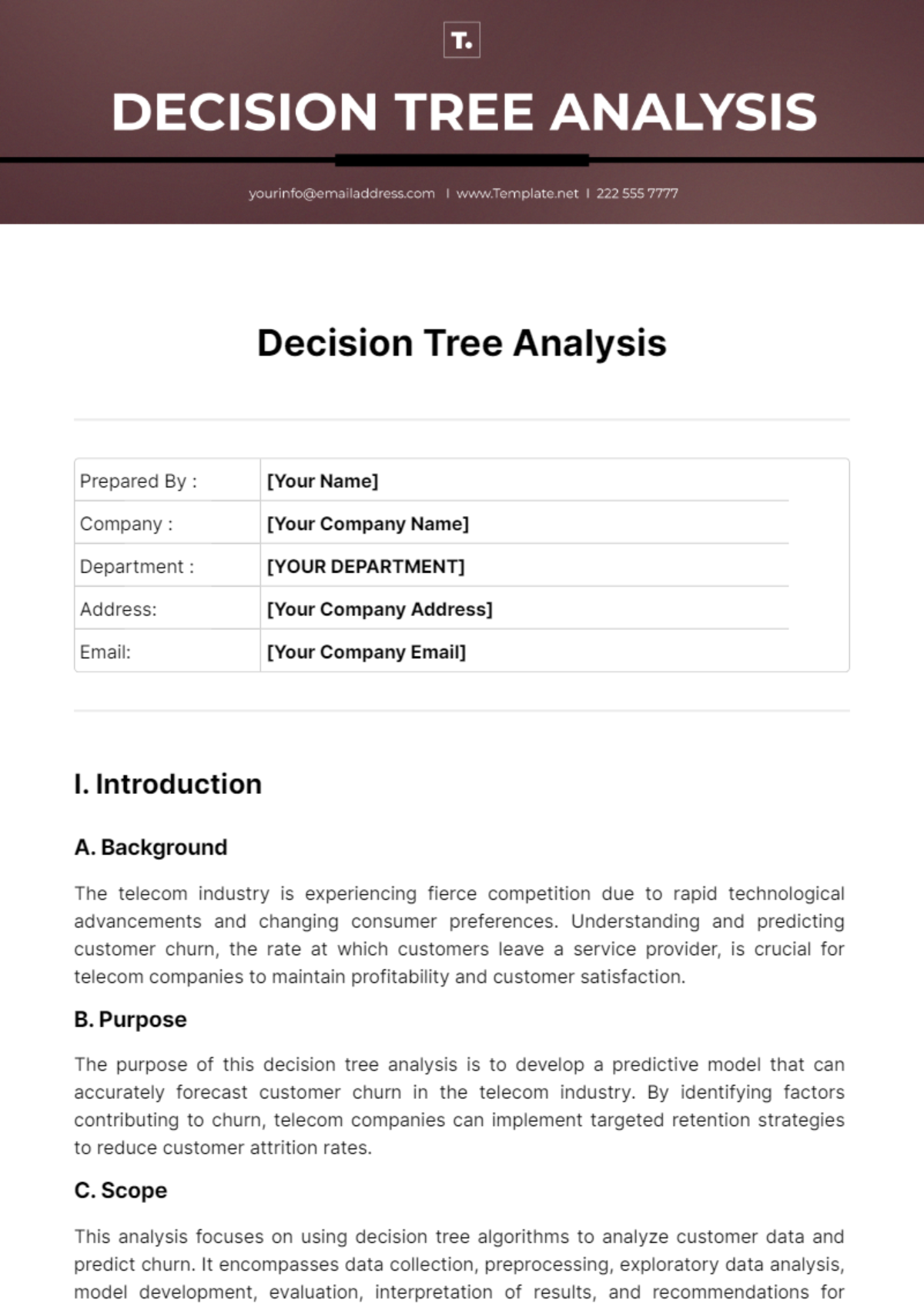 Decision Tree Analysis Template - Edit Online & Download