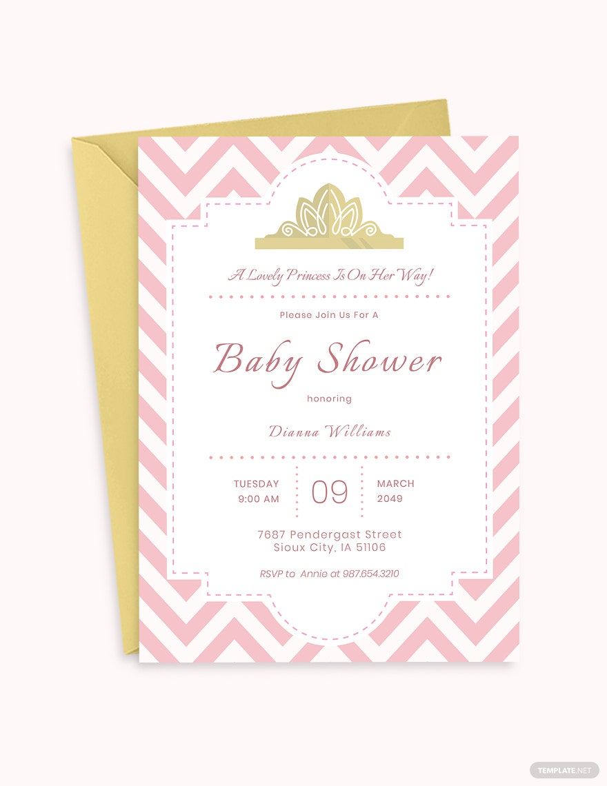 Royal Princess Baby Shower Invitation Template