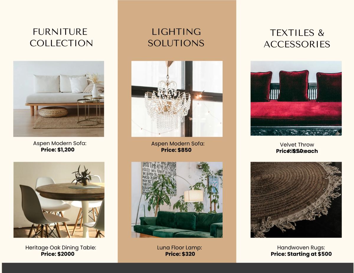 Free Interior Design Catalog Brochure Template to Edit Online