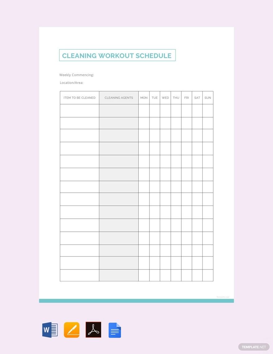 Editable Cleaning Schedule Printable Cleaning Checklist -  Norway