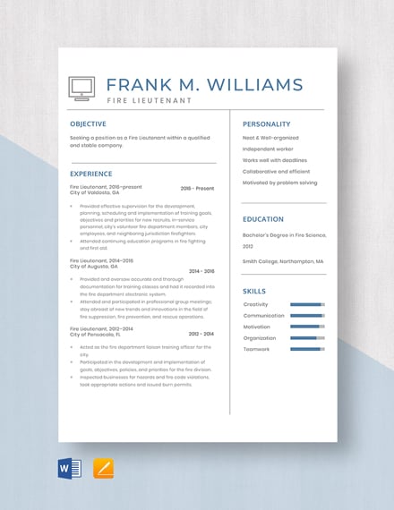 Fire Alarm Project Manager Resume/CV Template - Word | Apple Pages