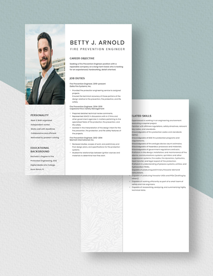 Fire Prevention Engineer Resume Download