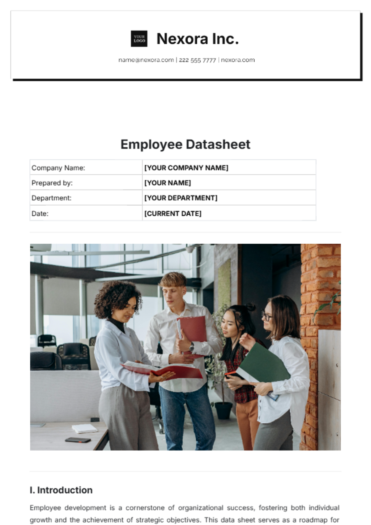 Employee Datasheet Template