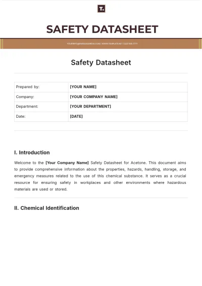 Free Safety Datasheet Template to Edit Online