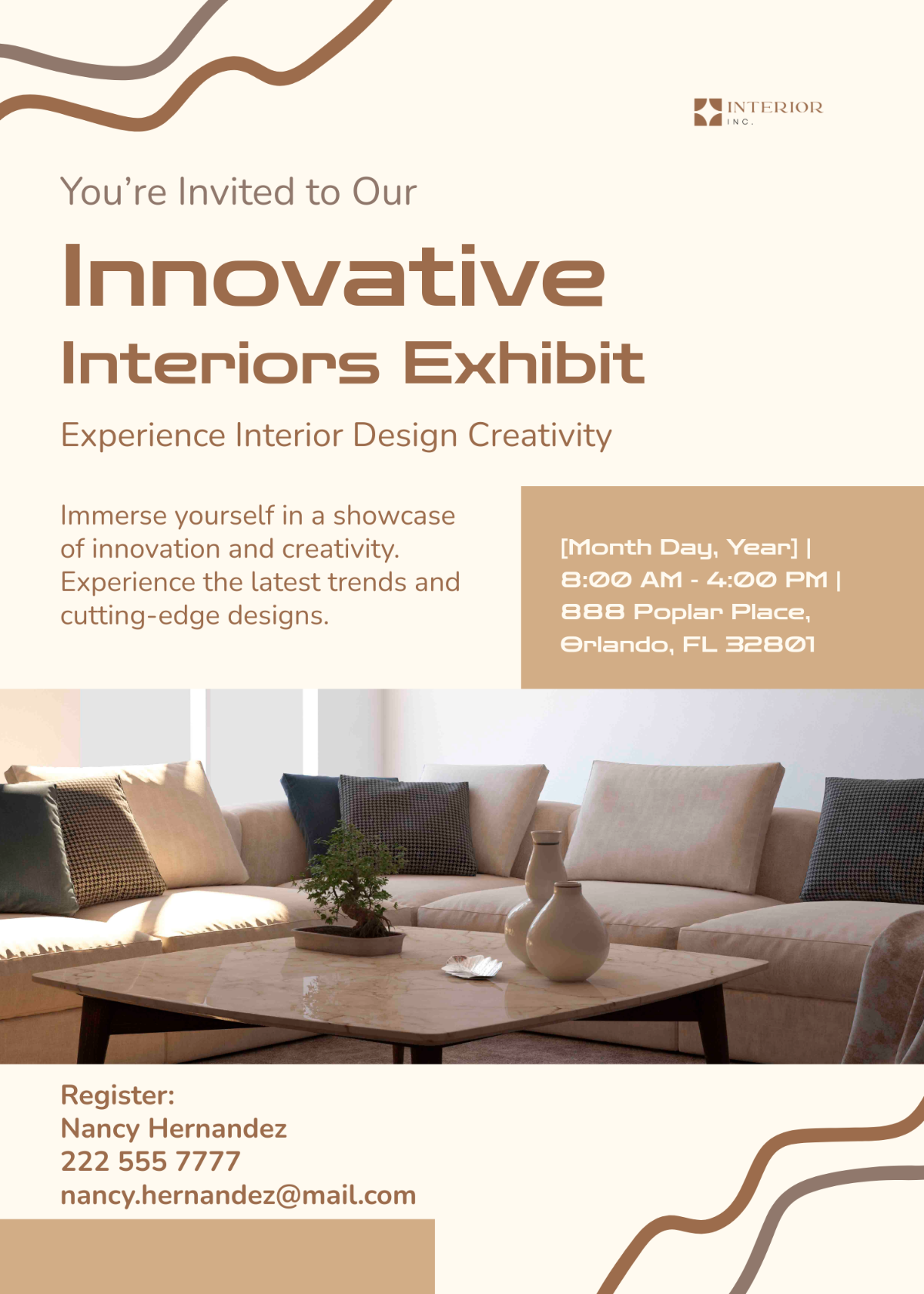 Interior Design Exhibition Invitation Template - Edit Online & Download