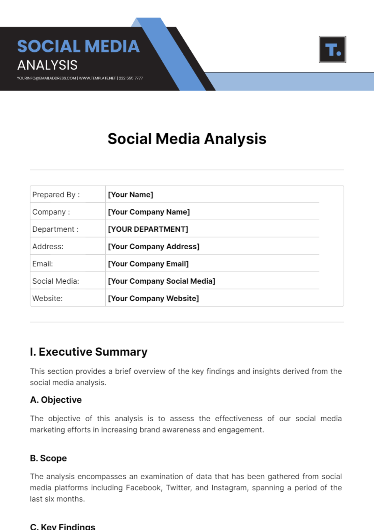 Free Social Media Analysis Template