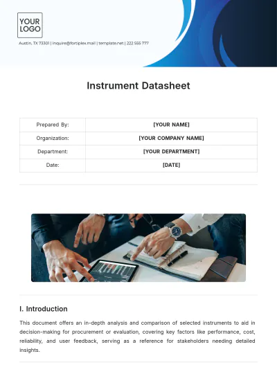 Free Instrument Datasheet Template to Edit Online