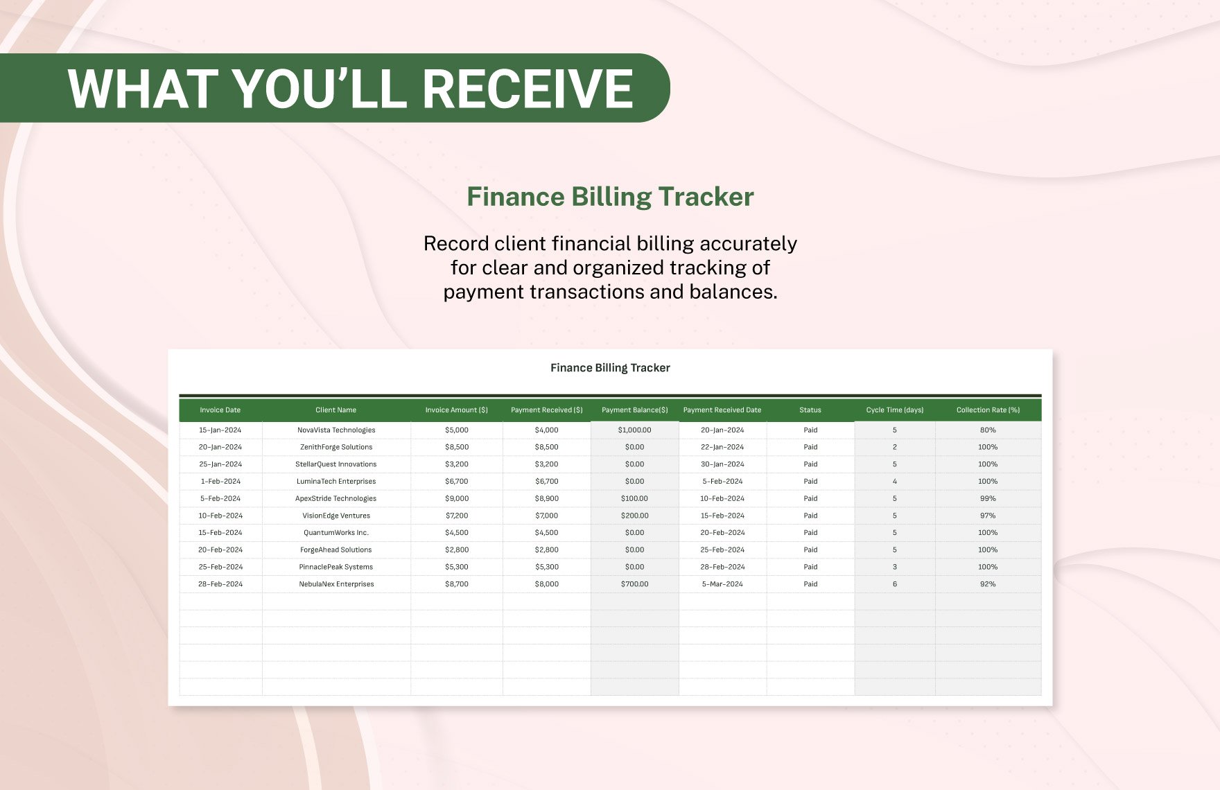 Finance Billing Efficiency Analysis Template