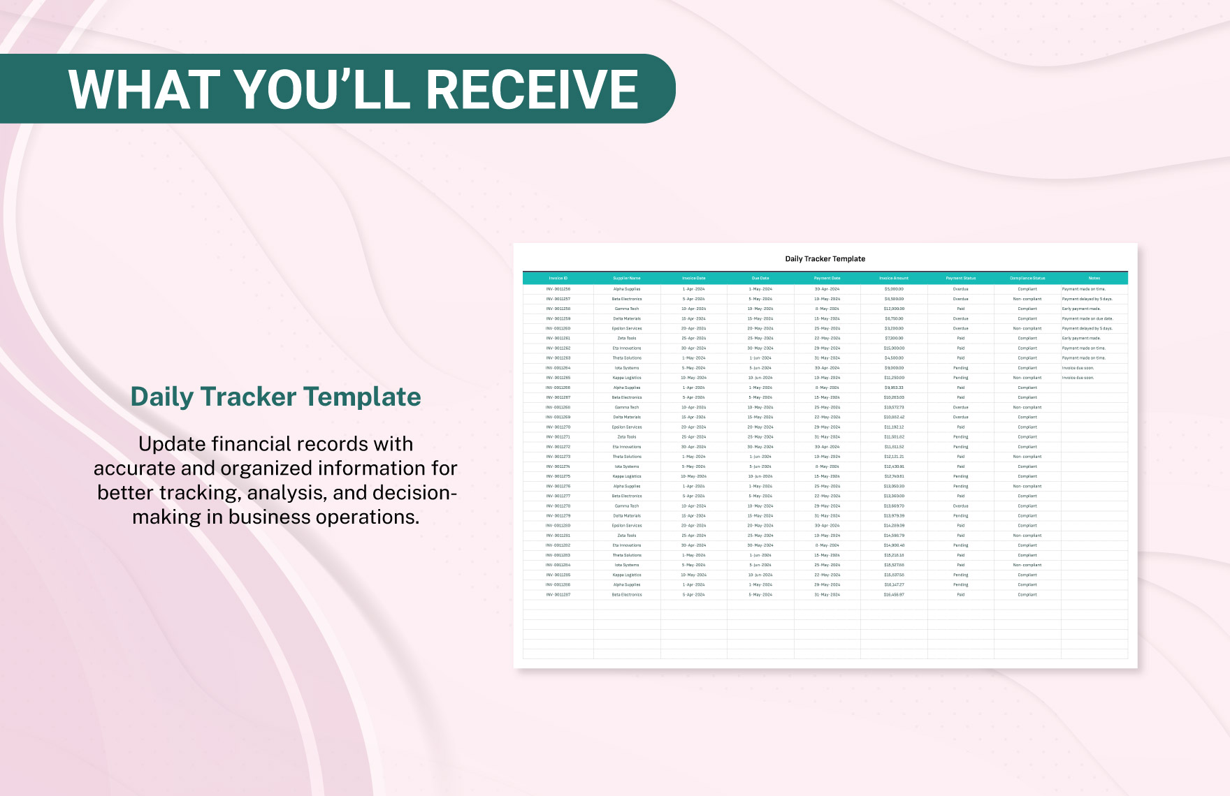 Finance Payment Terms Compliance Tracker Template